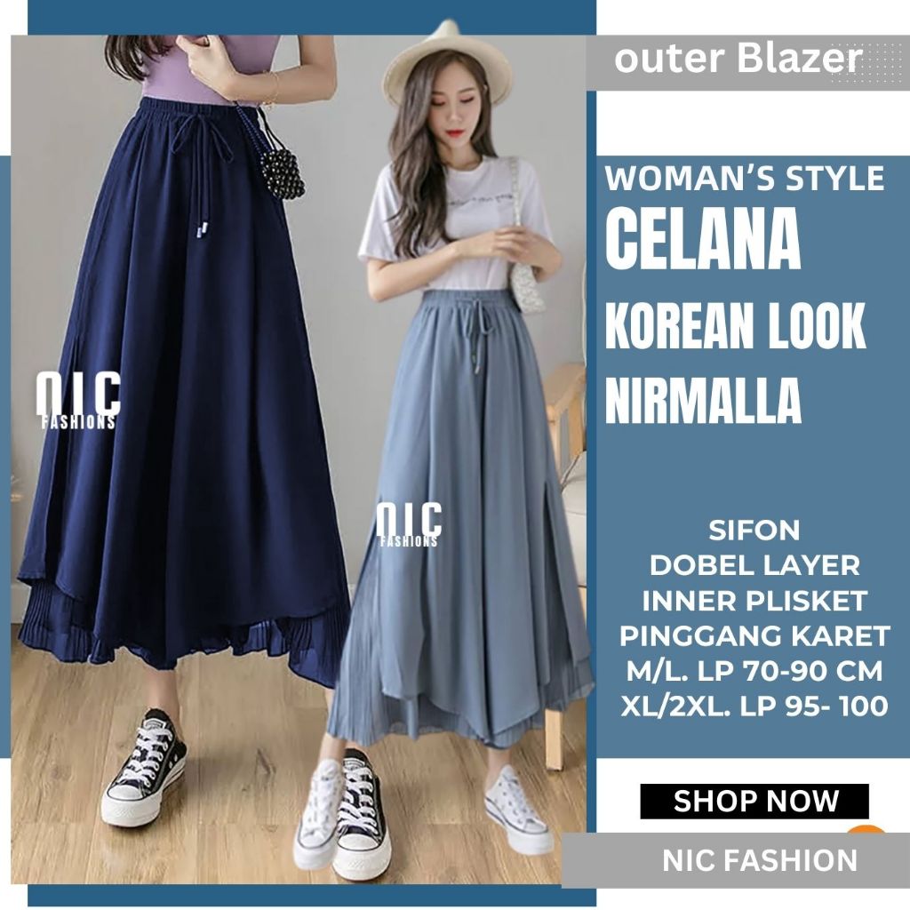 Celana Kulot Wanita Korea Style Nirmala / Celana Panjang Wanita Gaya Korea / Stice Pants Celana Kulo
