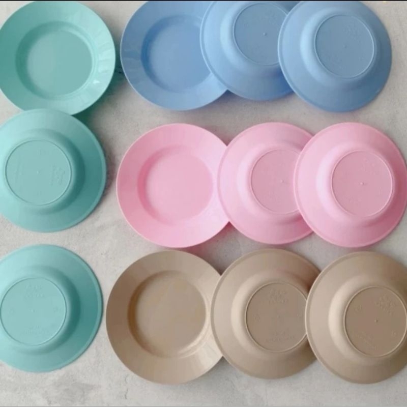 piring plastik warna pastel murah