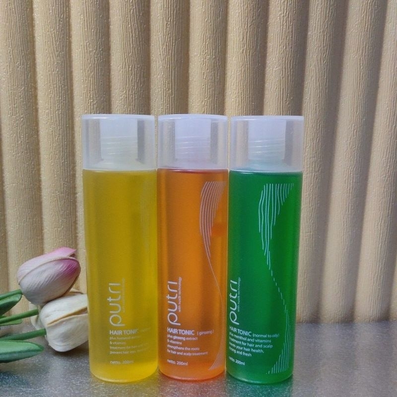 HAIR TONIC PUTRI/PUTRI HAIR TONIC/HAIR TONIC 200ML HIJAU, KUNING, ORANGE GINGSENG TERMURAH ORIGINAL