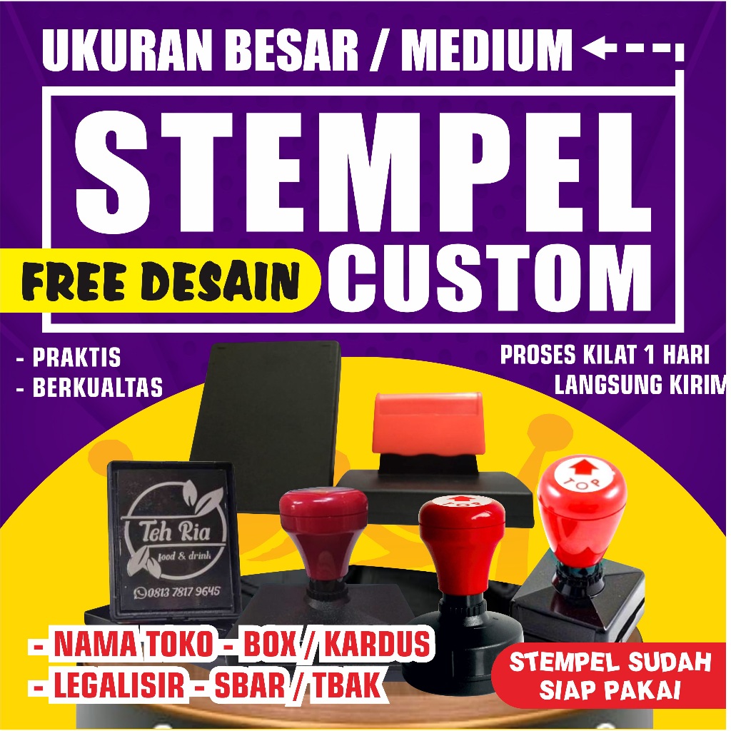 

Stempel Flash / Stempel Custom / Stempel Logo / Stempel Nama / Stempel Kardus / Free Desain All Size
