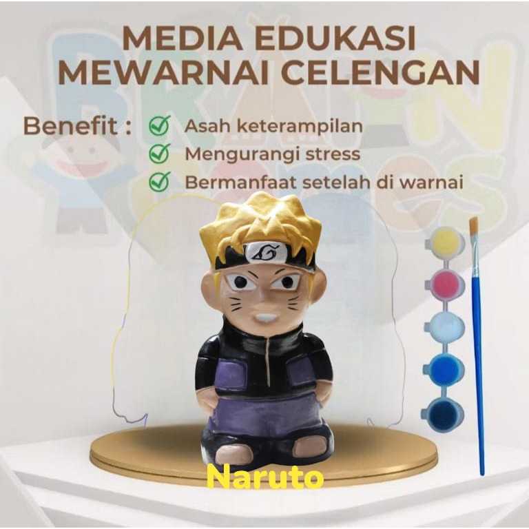MELUKUS CELENGAN GYPSUM NARUTO - CELENGAN - DIY PAINTING - CELENGAN TARGET - MAINAN EDUKASI MEWARNAI