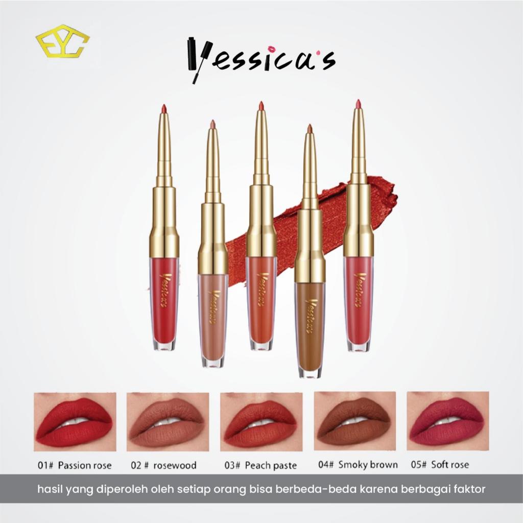 Yessica's 2IN1 Lip Liner and Matte Lip Glaze - Waterproof and Smudgeproof