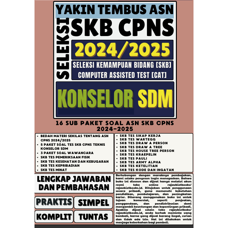 

KONSELOR SDM CPNS SKB 2024-2025 TERBARU DAN TERLENGKAP