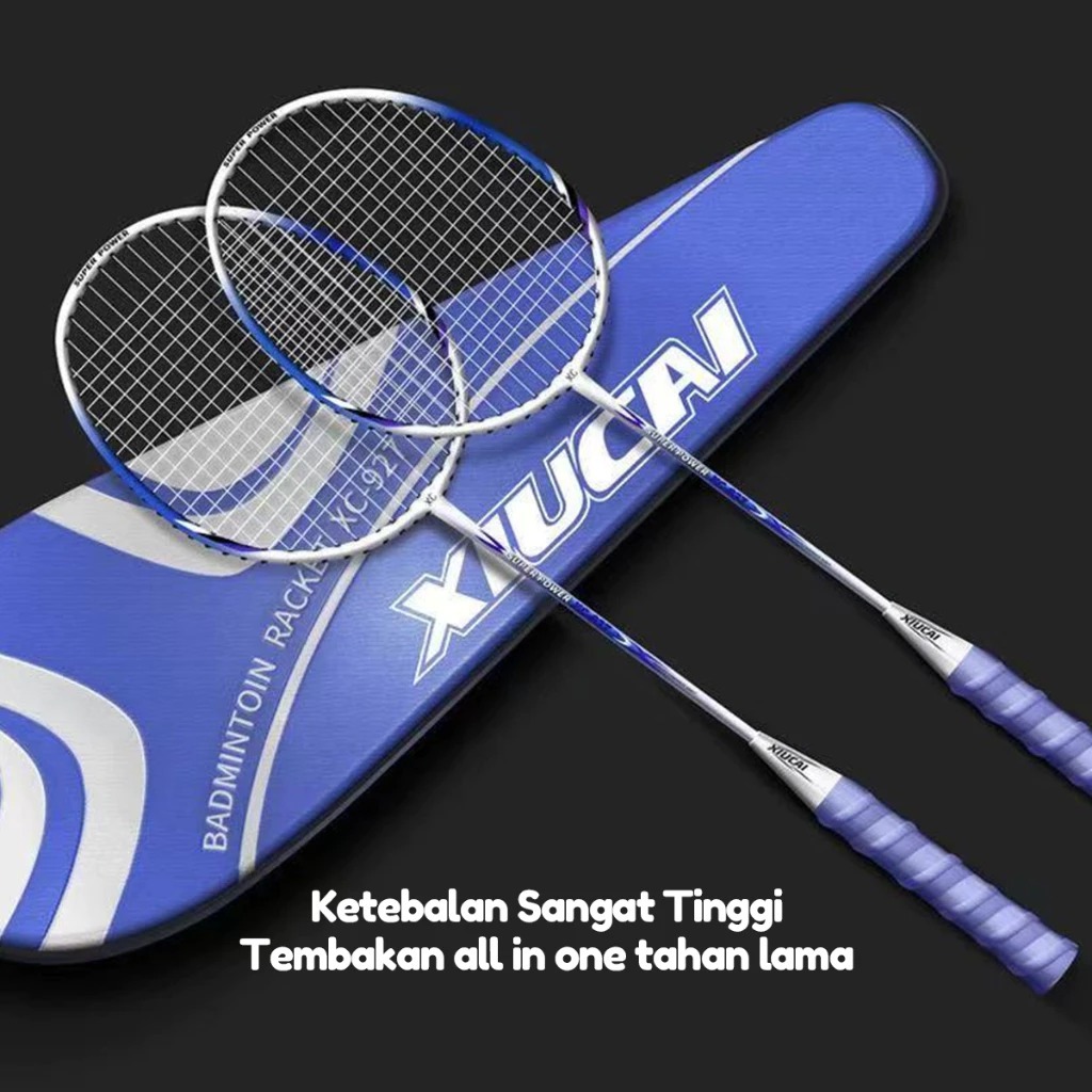 RAKET BADMINTON/ RAKET BULU TANGKIS ISI 2 FREE BAG/KOK BULUTANGKIS/SHUTTLECOCK/KOK BADMINTON