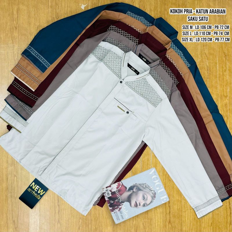 Baju syadika koko muslim  pria dewasa lengan panjang oblong