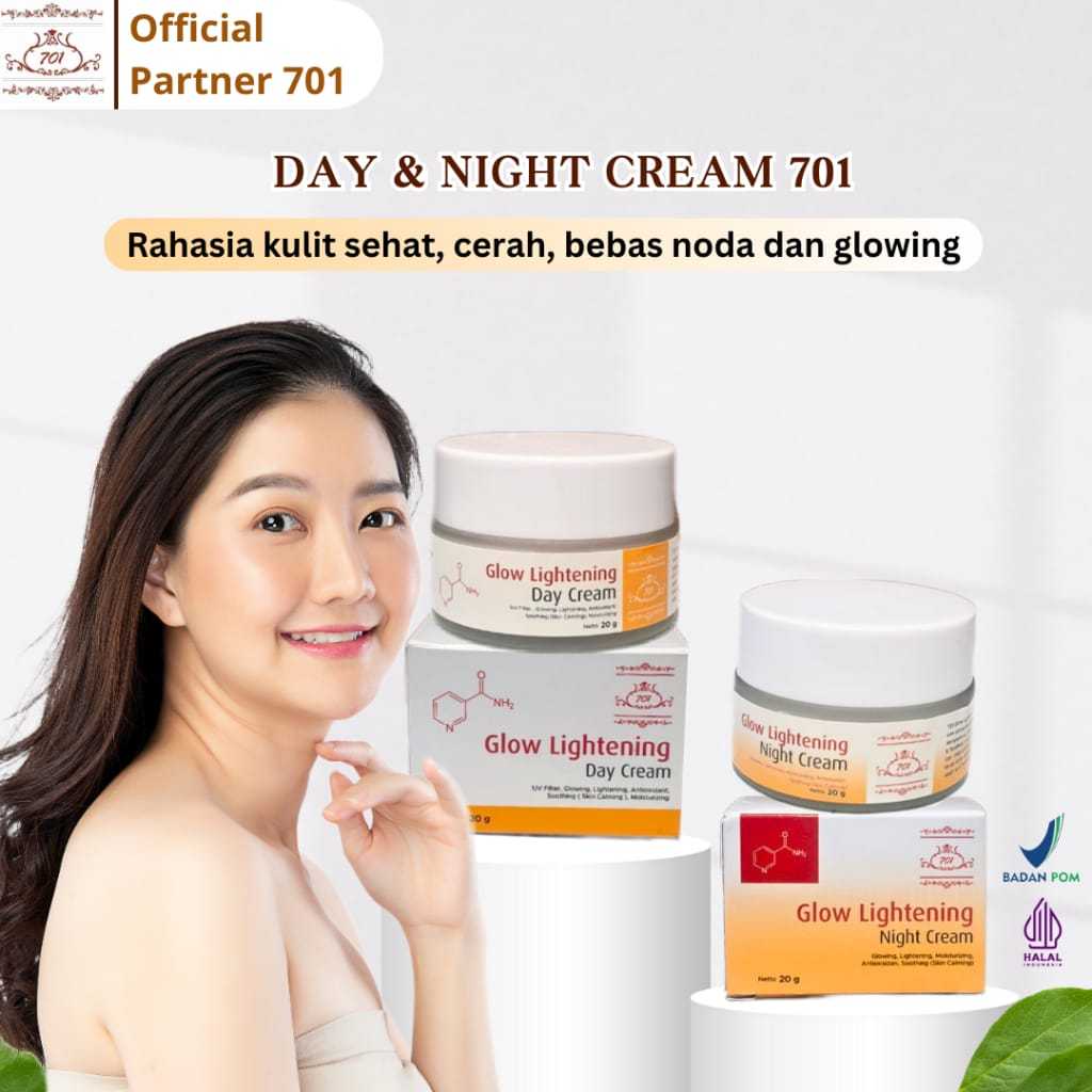 701 Day and Night Cream Collagen Glow Lightening 20 gr Original BPOM-Glow Lightening Day and Night-c