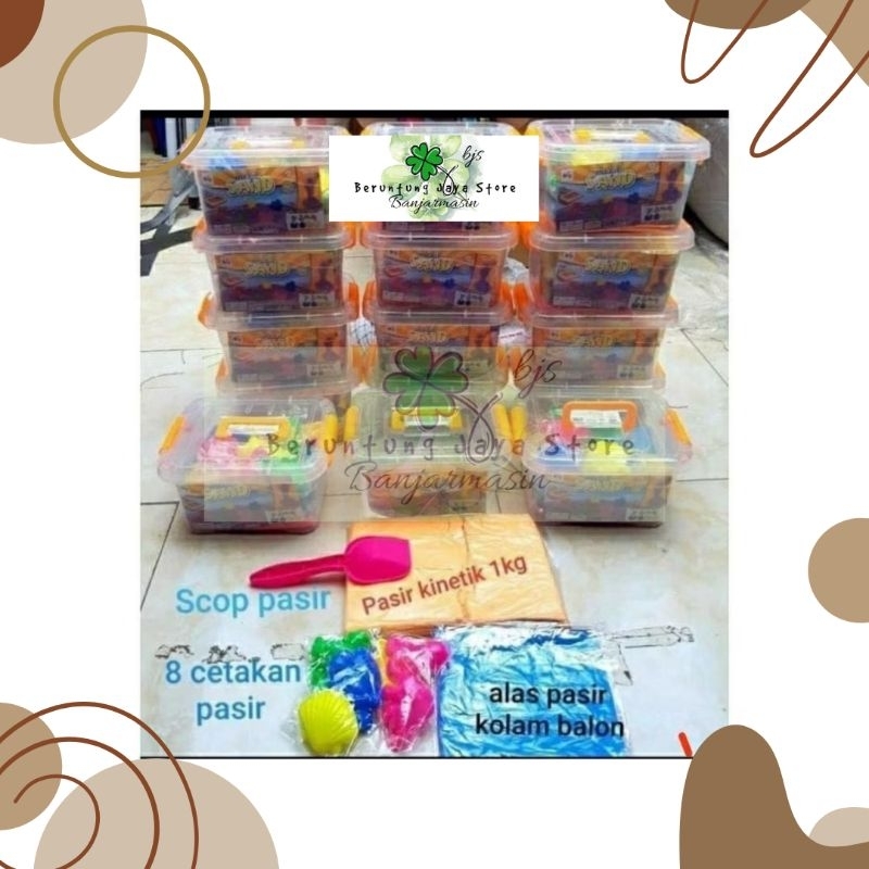 BJS - MAINAN PASIR ANAK 1 KG (BOX) MAINAN PASIR 1 KG DAN CETAKAN SET KOMPLIT / MAINAN EDUKASI ANAK