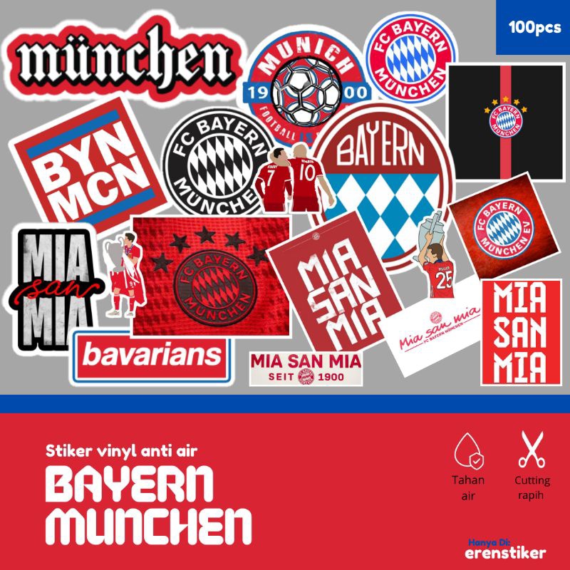 

STIKER vinyl anti air edisi club sepak bola Bayer Munchen premium stiker hp stiker laptop stiker Tumbler
