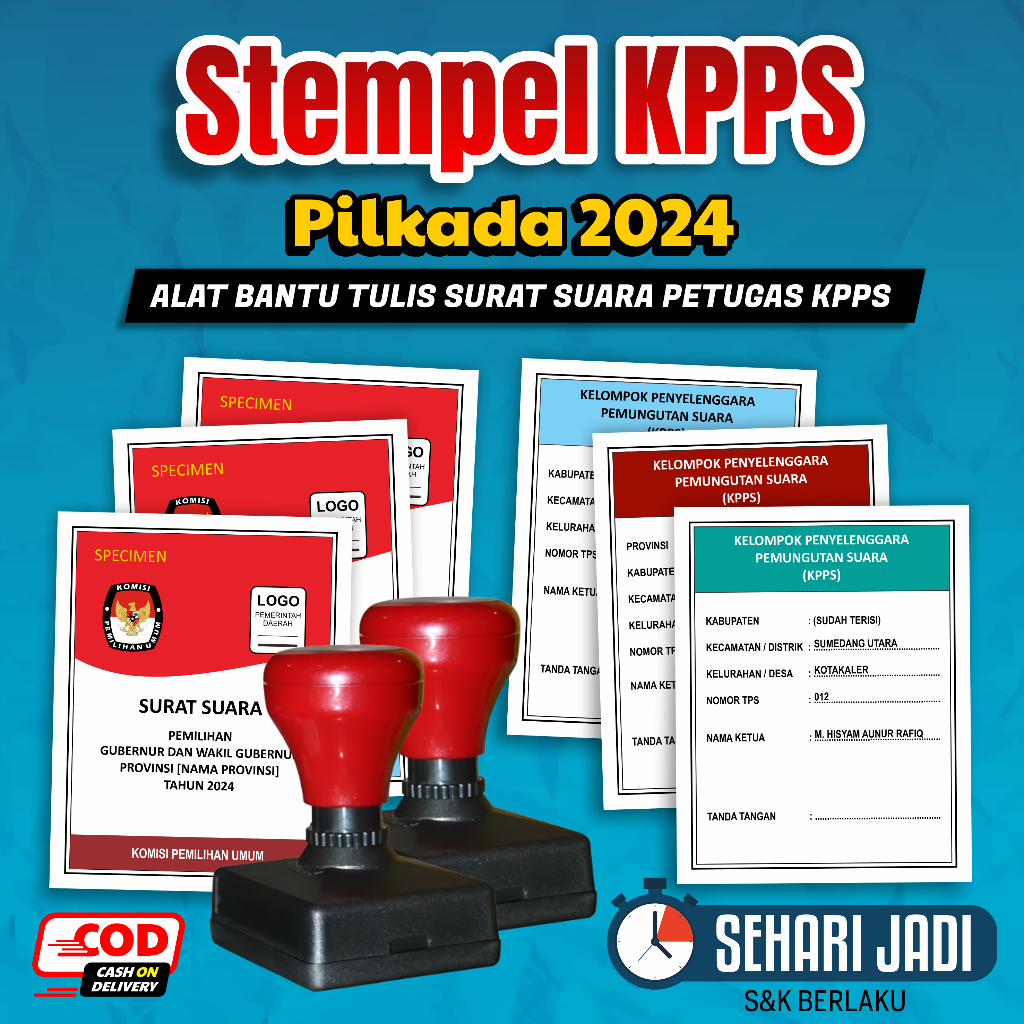 Sehari Jadi - Stempel KPPS, Stempel Pilkada, Stempel TPS