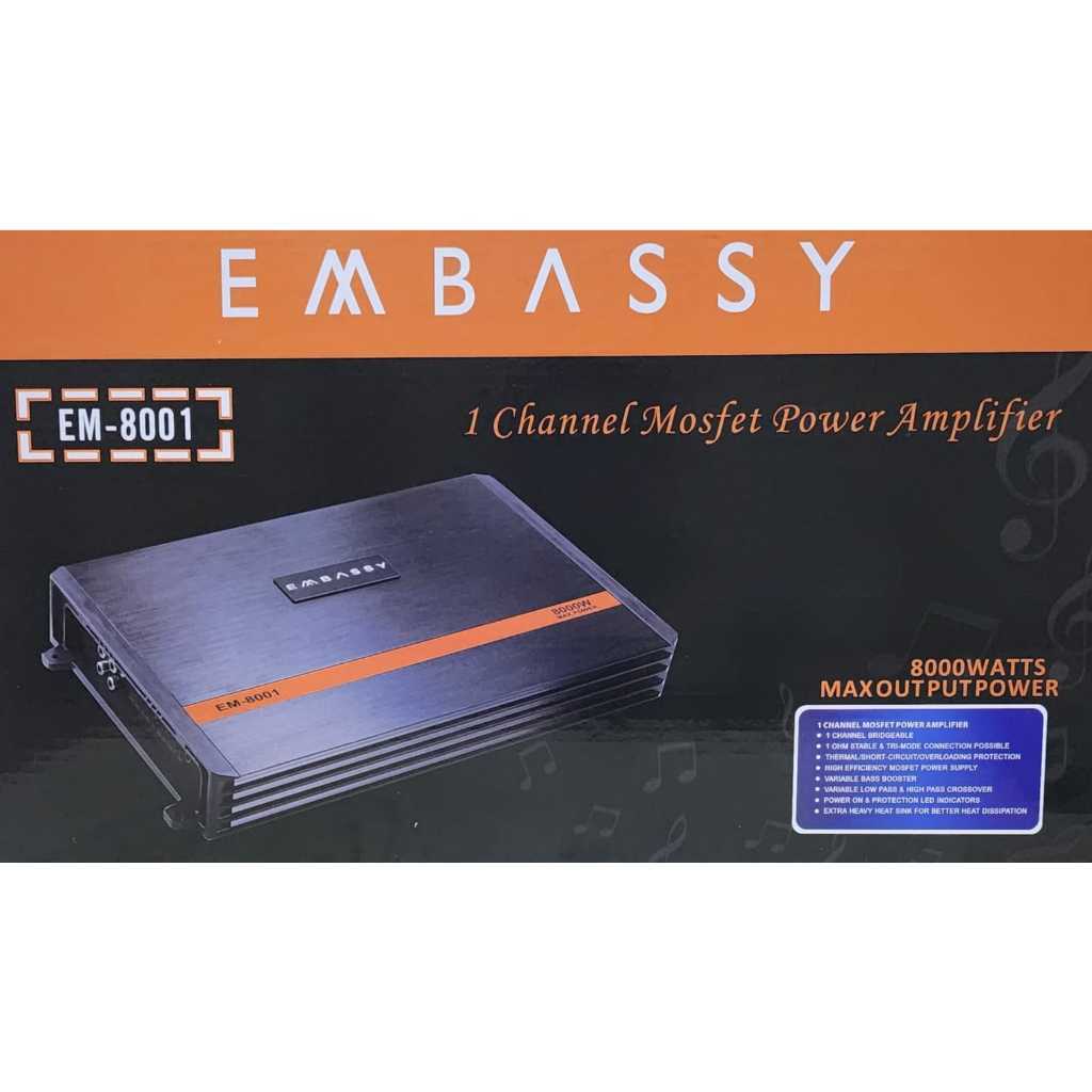 POWER MONOBLOK EMBASSY POWER AUDIO EM-800.1 ORIGINAL TERMURAH POWER MONOBLOCK EMBASSY EM-8001 Class 