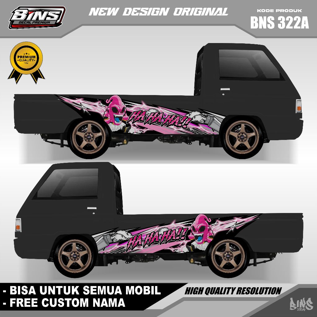 BNS322-STIKER DECAL MOBIL APV GRANDMAX FUTURA MEGA CERRY L300 PICKUP GRATIS CUSTOM NAMA