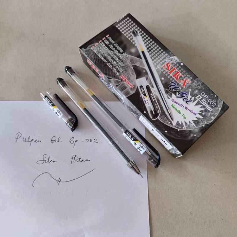 

1 Pak Pulpen Gel Sika GP 002 Isi 12 Pcs HITAM