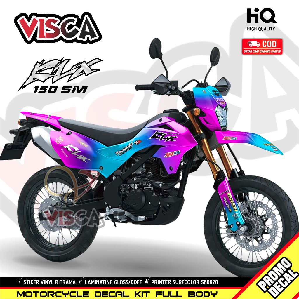 Decal Klx SM 150 Full Body Decal Supermoto Full Body Dekal KLX 150 Terbaru Decal KLX 150 SM BUNGLON