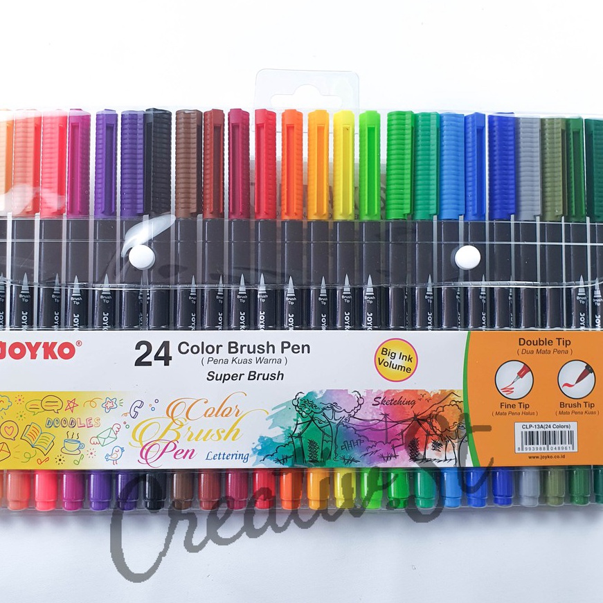 

berkualitas JOYKO Brush Pen 24 Warna Brush Fine Tip Clp13A Set Spidol Karafi