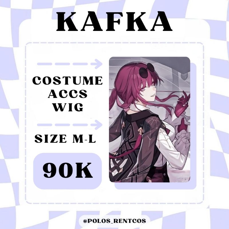 Sewa Kostum Kafka,  Kostum Kafka Cosplay, Rental Kostum Kafka
