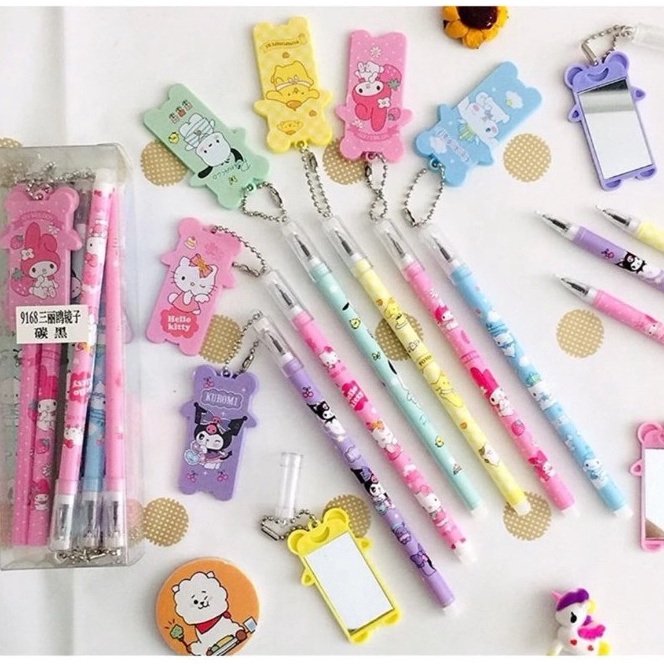 

Ekstra LUSINAN PULPEN LOTSO PEN SKATEBOARD PEN SISIR PEN CERMIN