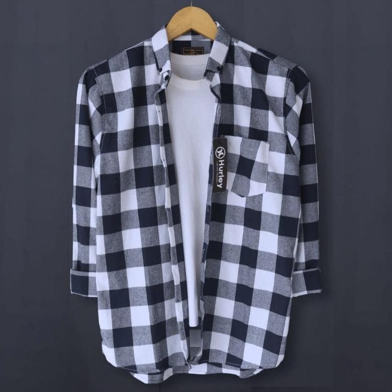 S.W.A.L. Kemeja flanel pria wanita unisex lengan panjang motif kotak kotak kualitas premium