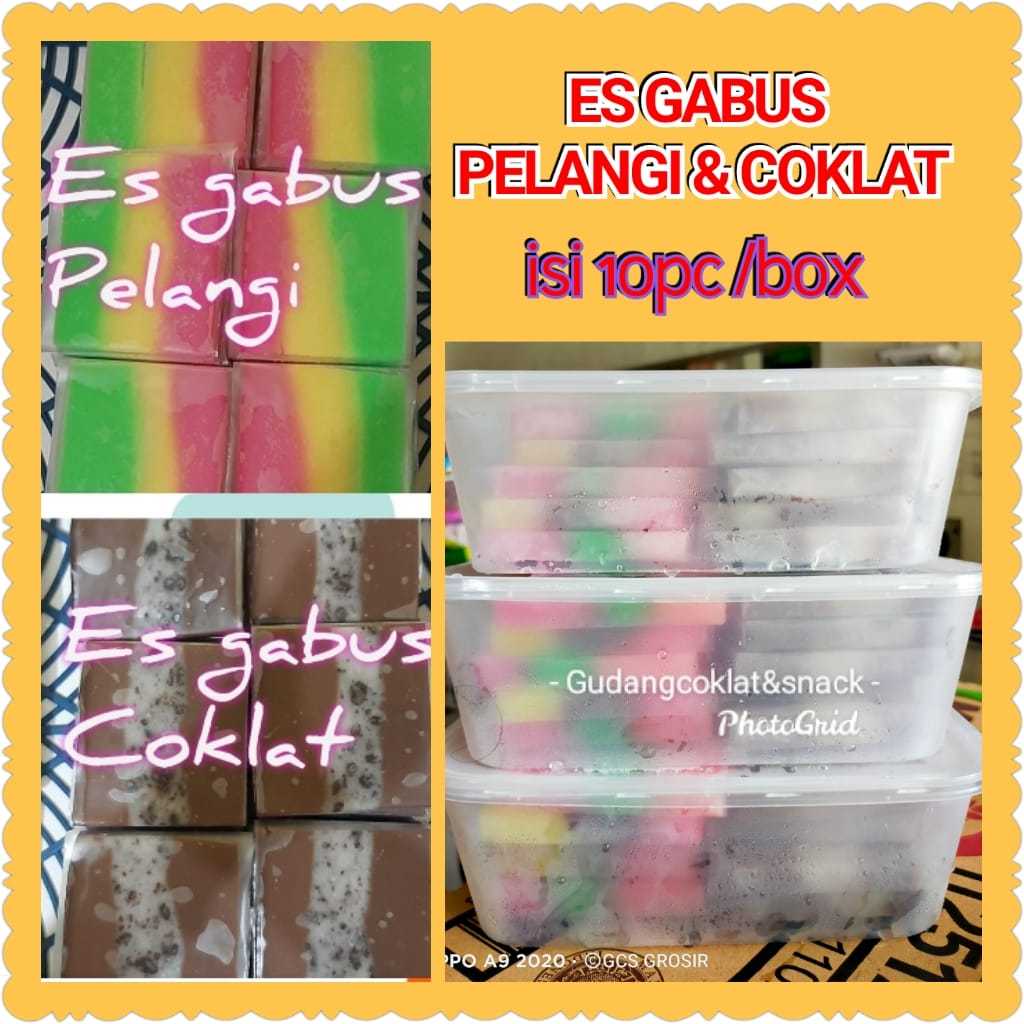

ES GABUS MIX ( PELANGI DAN COKLAT) 1 BOX ISI 10 PCS