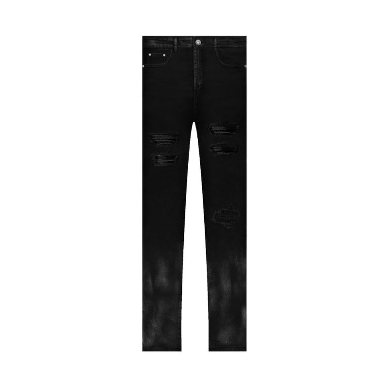 Rucas "Black Caviar" Leather Washed Jeans