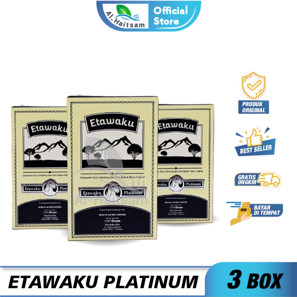 

ETAWAKU PLATINUM ASLI ORIGINAL PAKET 3 BOX Susu Kambing Etawa Atasi Masalah Pernapasan Nyeri Sendi dan Tulang