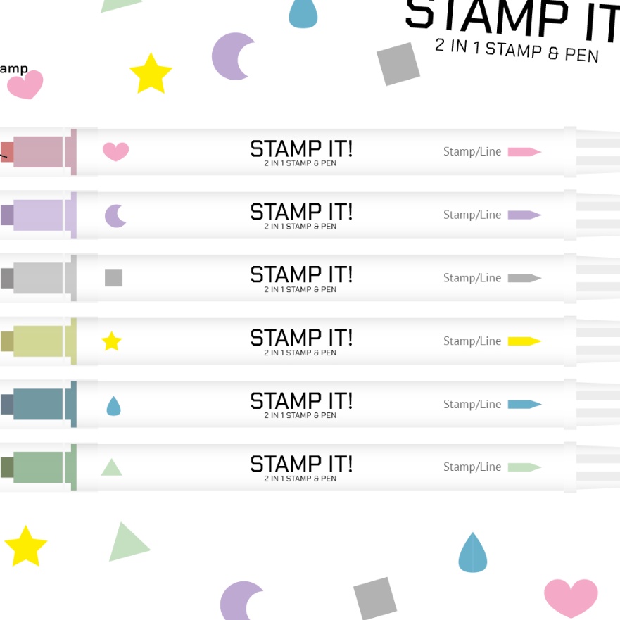 

KF7 Paperie Lab STAMP it Spidol stamp dengan bentuk dan pulpen