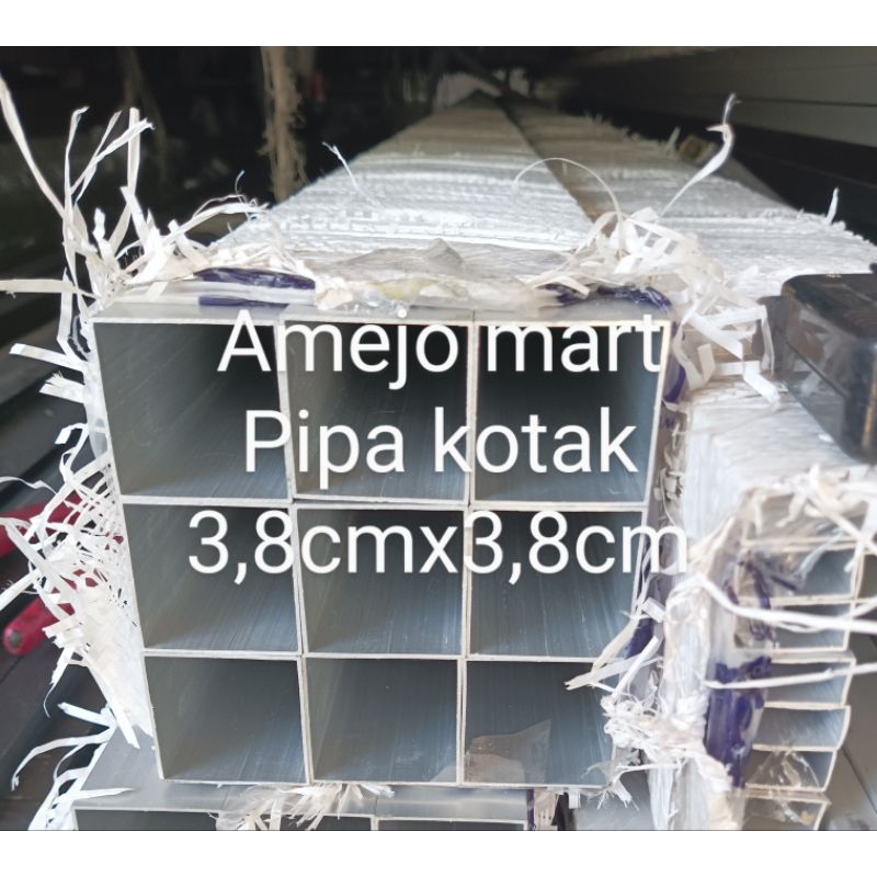 PROMO PIPA KOTAK ALUMINIUM 3,8CMX3,8 CM
