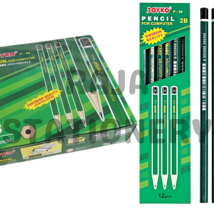 

KF7 PENSIL KAYU JOYKO P88 PENCIL 2B KOMPUTER UJIAN P88 GROSS BOX 144PCS