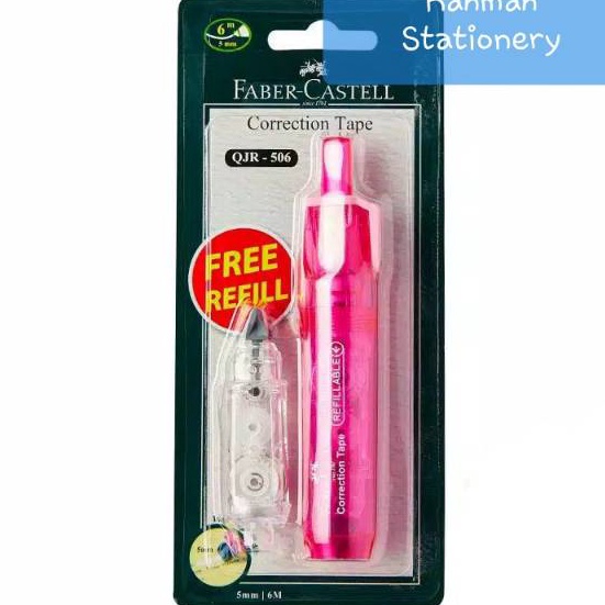 

Terkini Correction tape QJR 56 pink barrel 1 refill faber castell tipex kes faber