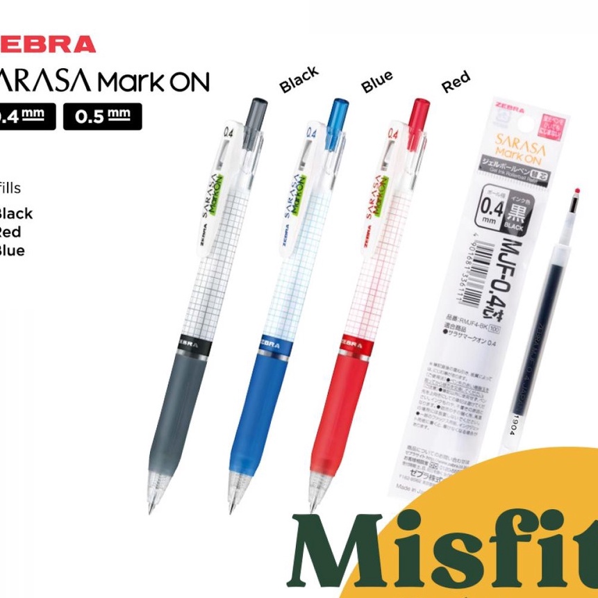 

KP8 ZEBRA Sarasa Mark On 4 5 mm Gel Pen Refill pulpen isi ulang MarkOn Bolpoin