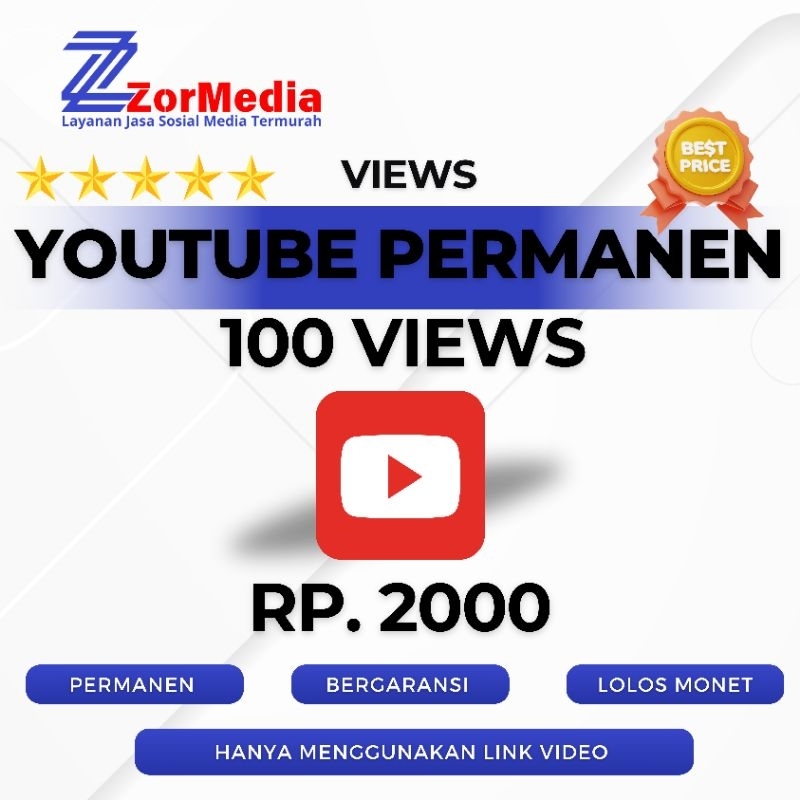 Views YouTube Permanen Berkualitas Garansi
