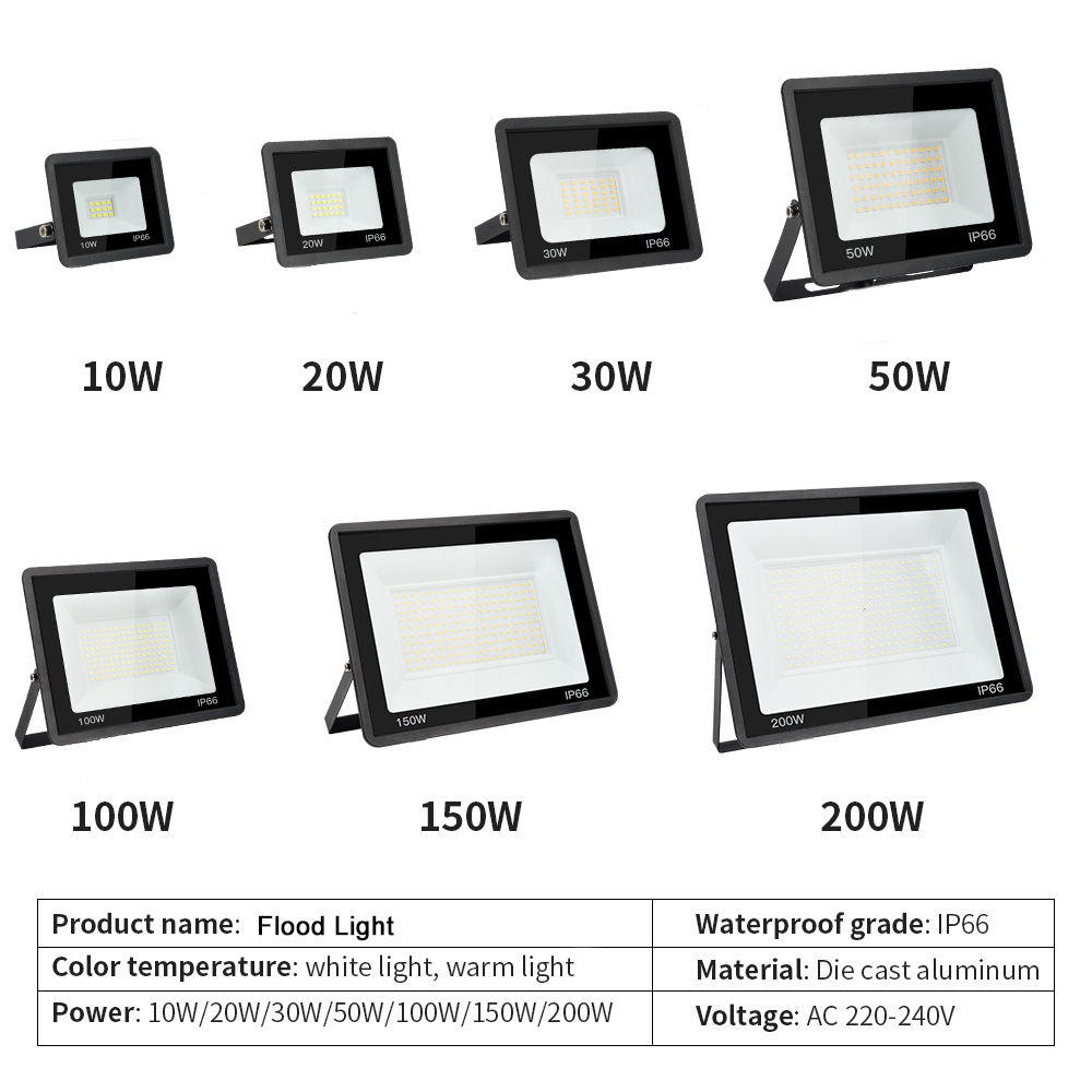 Lampu Sorot LED Flood Light 10W 20W 30W 50W 100W 200W / 10 20 30 50 100 200 Watt 6000K - 6500K Putih