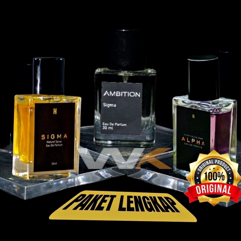 Parfum HVM Sigma Pesona Pria Pemikat Eau De Parfume | Alpha Unisex | Ambition 30ML