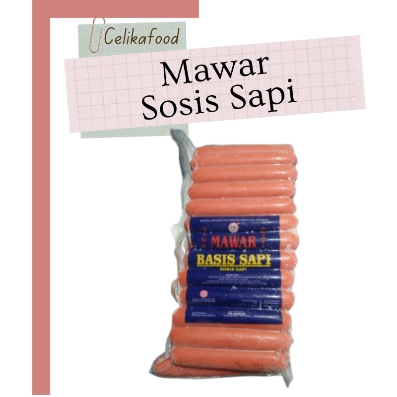 

Sosis Mawar Basis Sapi 500gr 24 Pcs Beef Sausage Merah Frozen Food