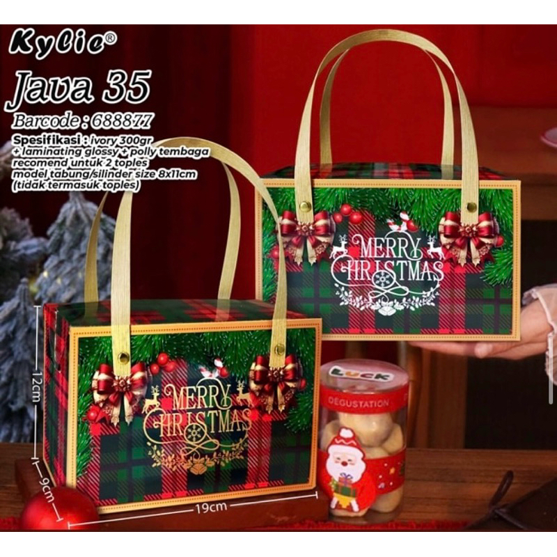 

Java 35 - Box Kue Natal Christmas isi 2 Toples Tabung