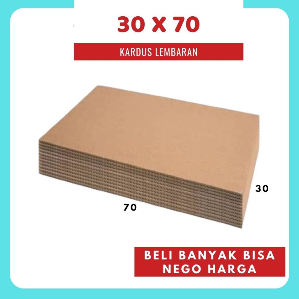 

Sheet Lembaran 30x70 / 30x60 / 30x50 / 30x40 / 30x30 / 30x20 / 30x10 Kardus Polos Single Wall Coklat Karton