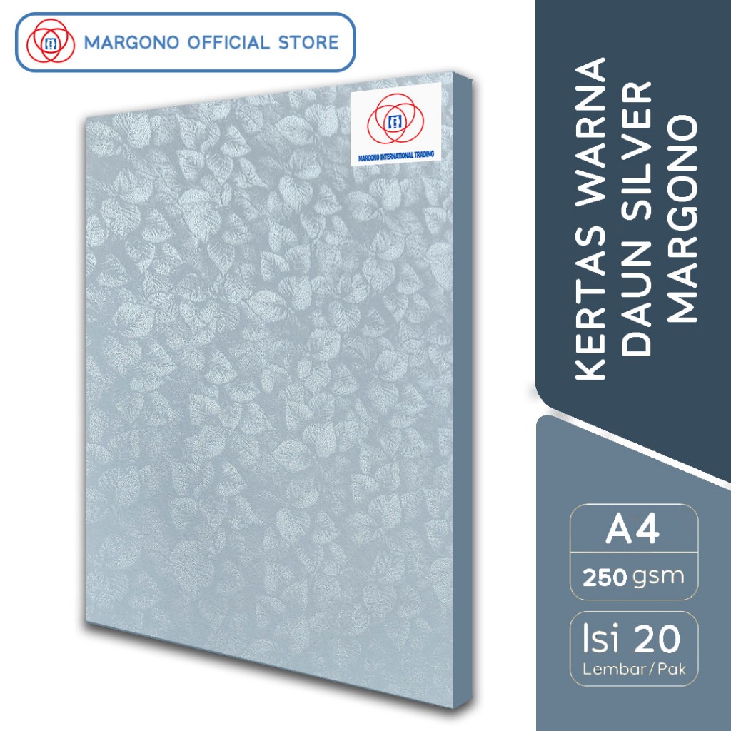 

Margono Kertas Warna A4 Daun Silver 250 gsm - 20 Lembar