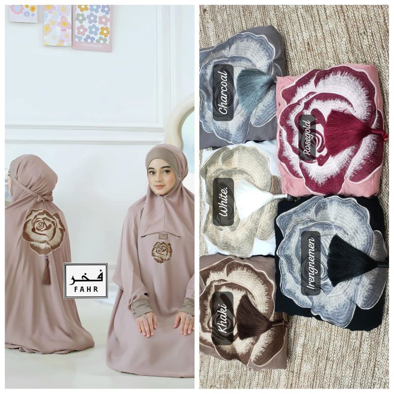 MUKENA DEWASA PENGGALAN/MUKENA ATAS BAWAH FAHR TWILL BORDIR