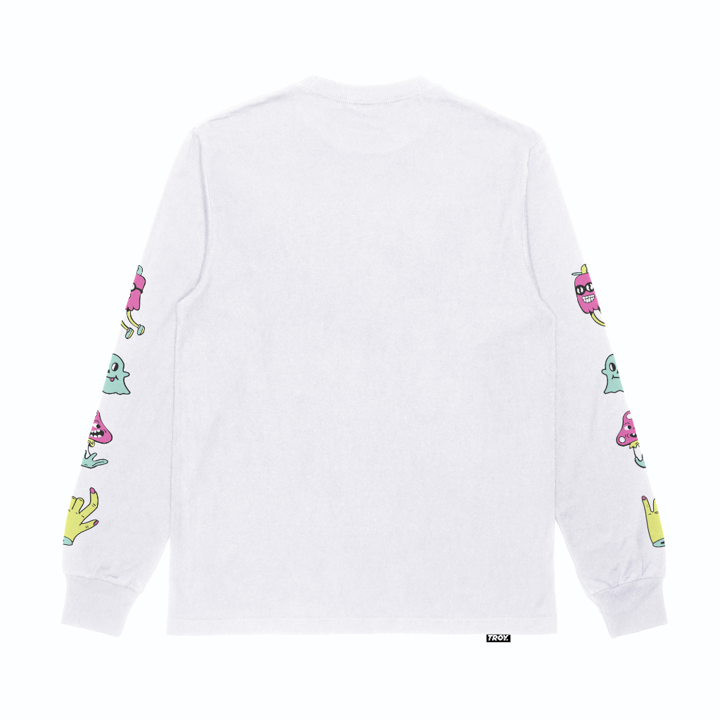 Troy Company Longsleeve Tshirt White Cute Spooky - Kaos Lengan Panjang Putih LS 2807