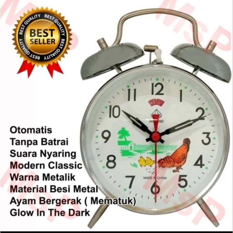 COD JAM BEKER//JAM WEKER AYAM OTOMATIS TANPA BATERAI SUATA KRING NYARING