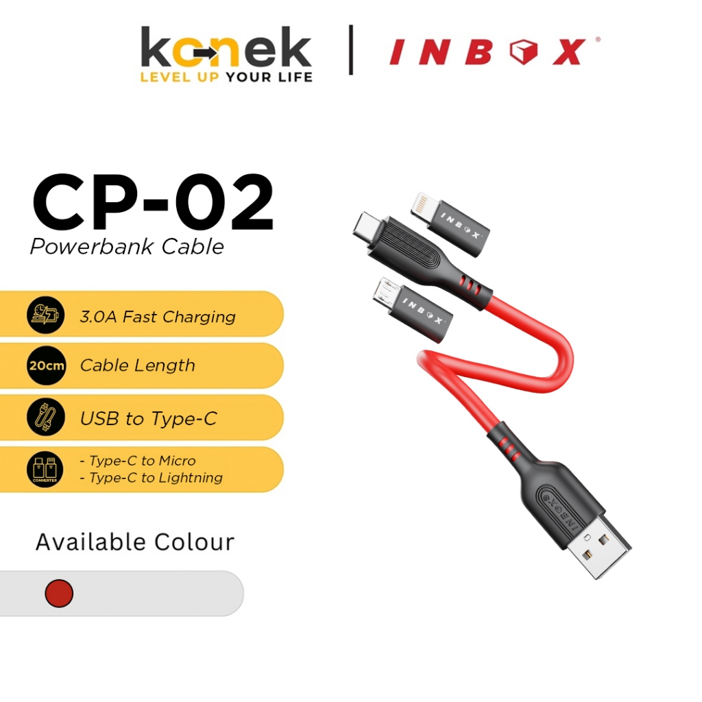 Inbox Powerbank Kit Kabel Data USB Type C dan Converter Set Fast Charging Micro dan Lightning