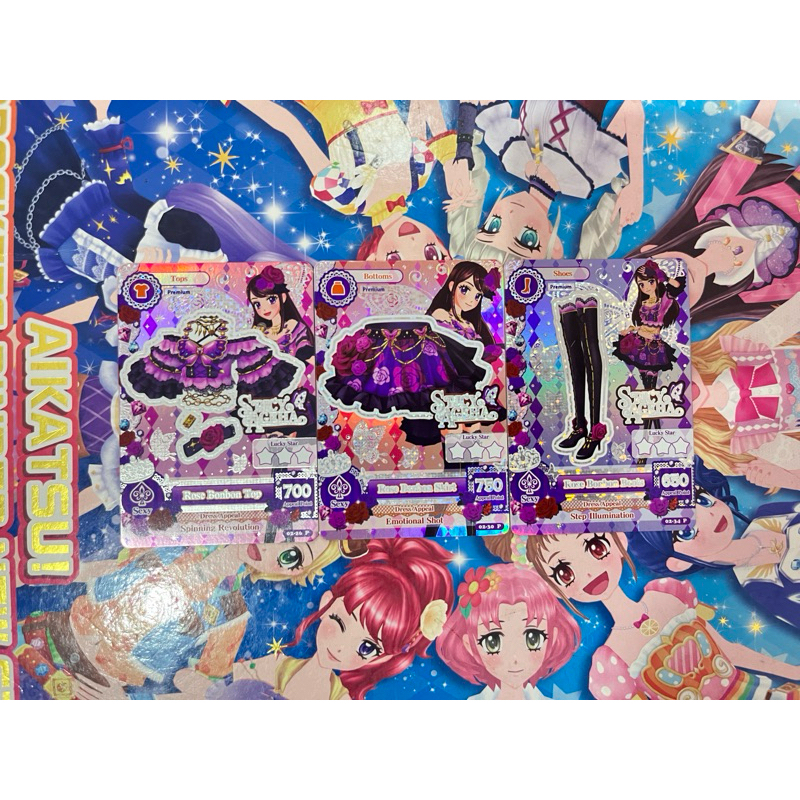 Kartu Aikatsu Premium Ran Shibuki Rose Bonbon Coord Original  Fullset Spicy Ageha Langka Murah Rare 