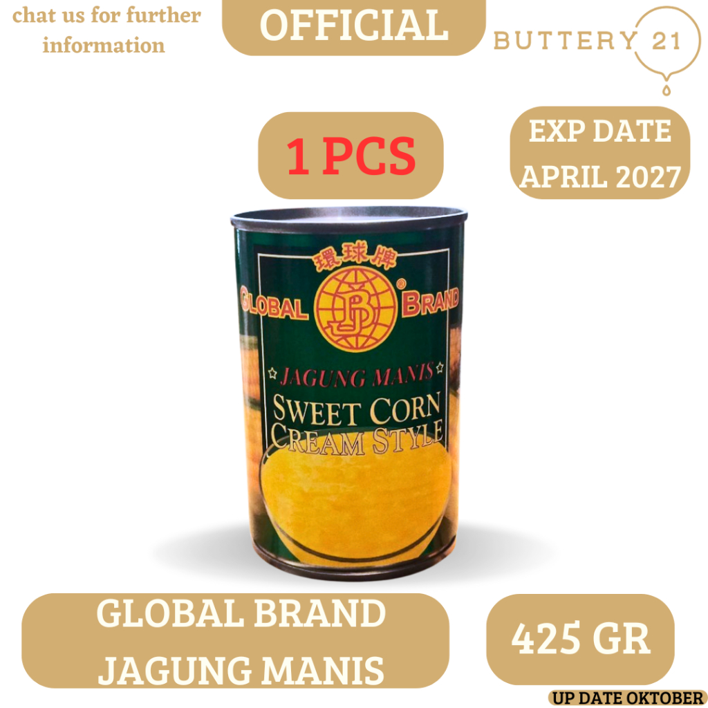 

GLOBAL BRAND JAGUNG MANIS 425 GR/SWEET CORN CREAM STYLE/JAGUNG KALENG/CANNED CREAM CORN