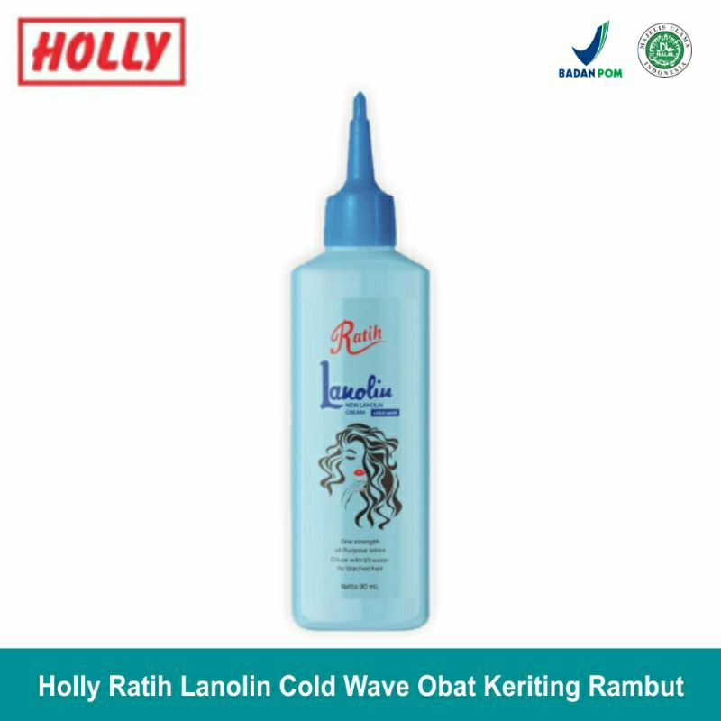 Holly Ratih Lanolin Cold Wave Obat Keriting Rambut | 90 ml | Biru