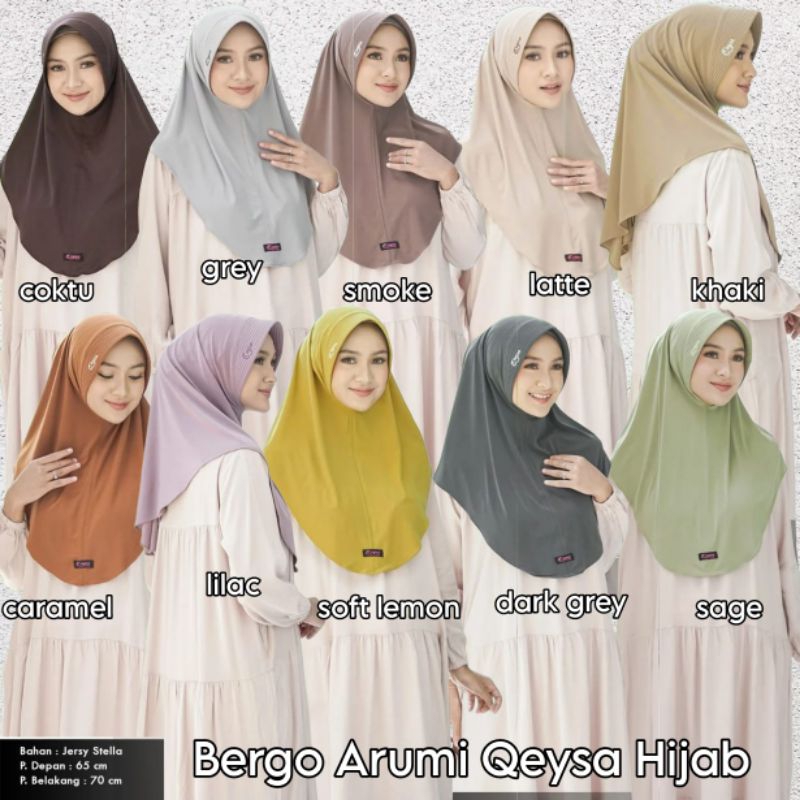Bergo arumi qeysa hijab/ Bergo polos qeysa/ Qeysa hijab