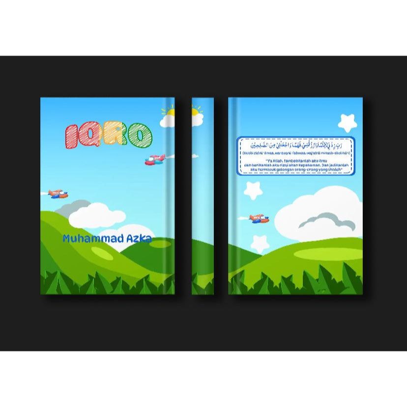 IQRO MILENIAL CUSTOM IQRO NAMA UNTUK ANAK FULL COLOUR IQRO TULIS NAMA COVER ALQOSBAH A5