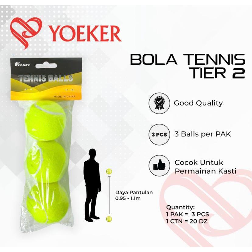 Bola Tennis / Tenis / Kasti WELKIN isi 3pcs