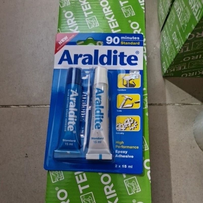 

araldite biru lem besi lem epoxy 2 komponen 90 menit standard