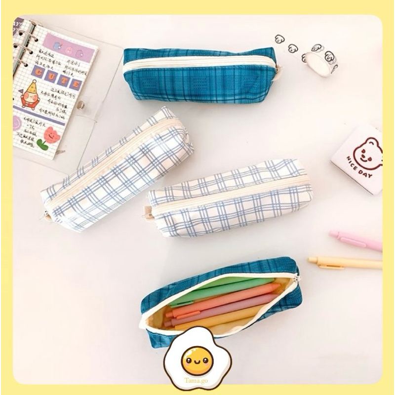

Tempat Pensil Kotak-Kotak Plaid Pencil Case Korean Style / Aestetik tempat pensil / tempat pensil lucu