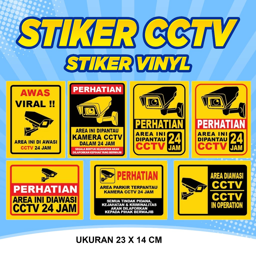Stiker pengawasan CCTV, Stiker CCTV, Stiker Peringatan CCTV , Stiker Pantauan CCTV, Stiker CCTV