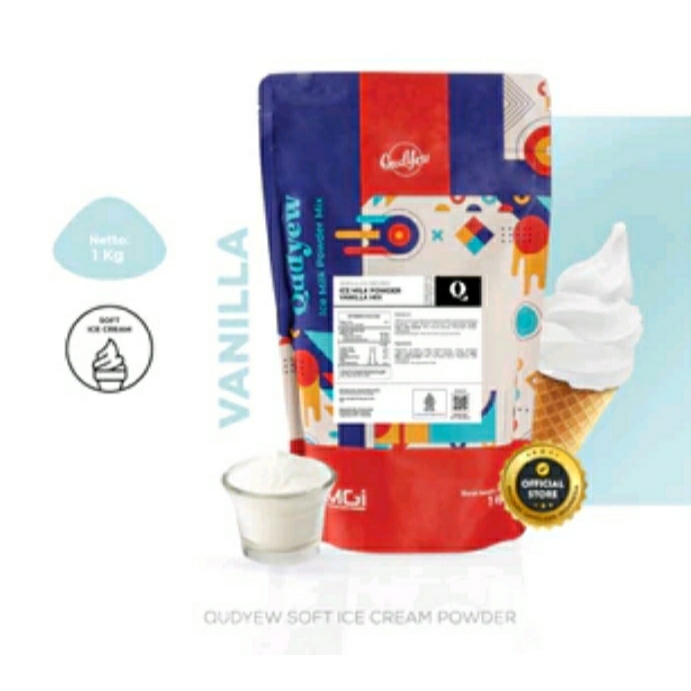 

Soft Ice Cream Qudyew Powder / Bubuk Es Krim1kg halal murah Distributor - Vanilla